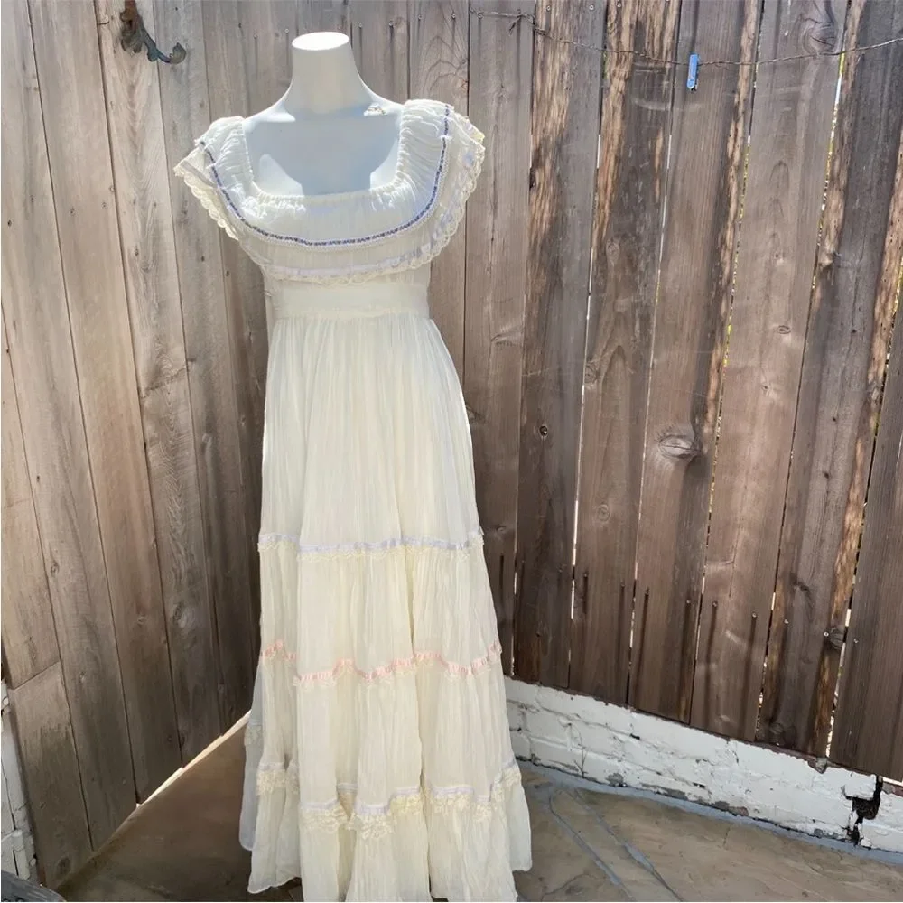 Vintage Gunne Sax by Jessica 70's Prairie Summer dress size 9 - Picture 4 of 15